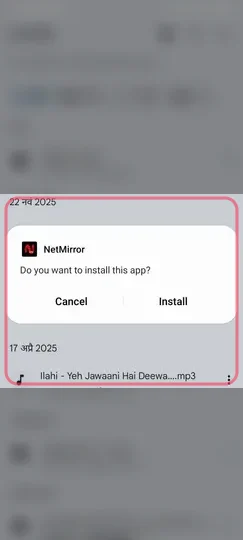 Android Do you want to install this app dialog with Cancel and Install